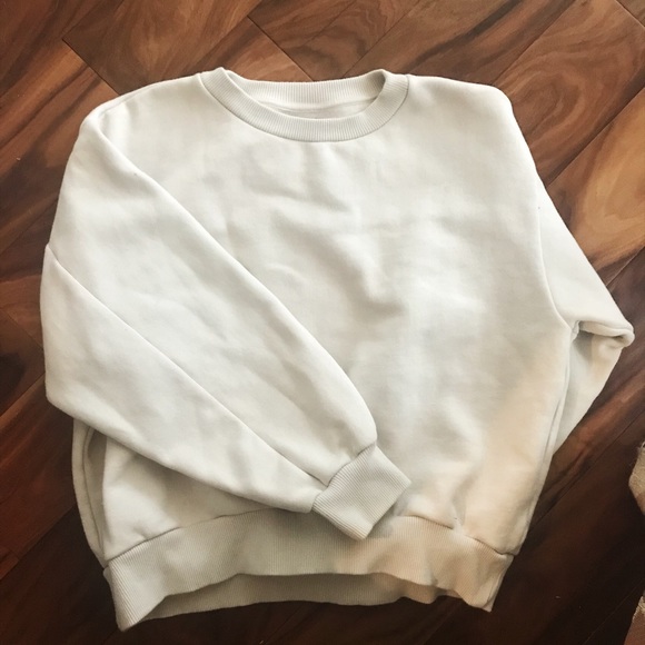 everlane oversized fleece crew